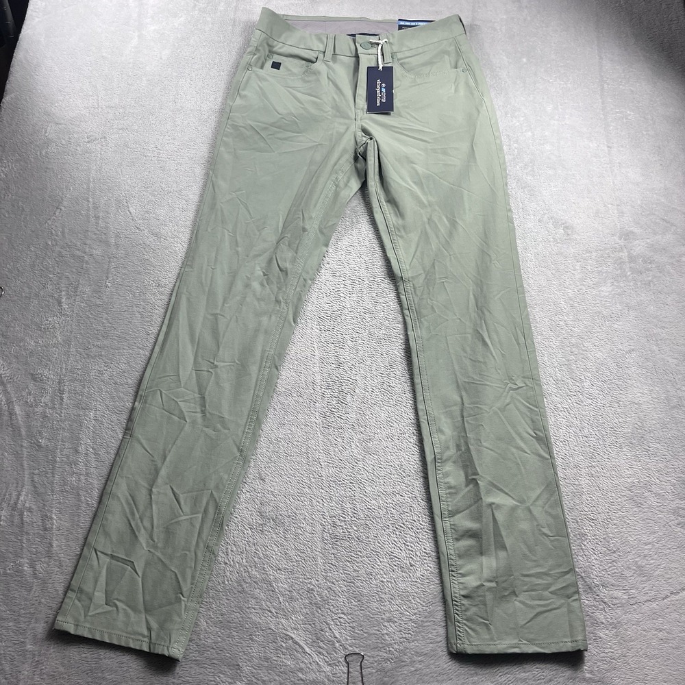 Vineyard Vines Performance On-The-Go Pants Sage Green Size 28x32 NWT